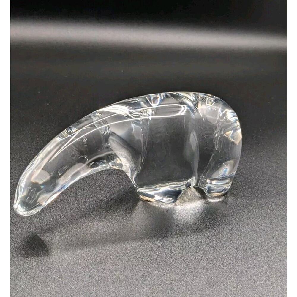 Vintage Baccarat Stylized Crystal Polar Bear Sculpture. 1980's Retired
